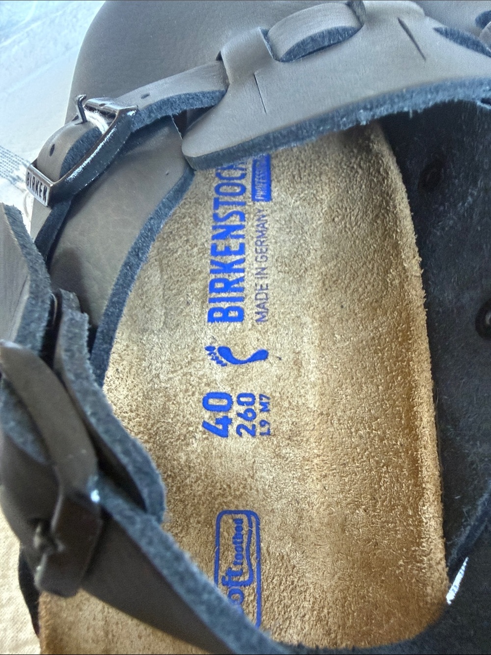 BIRKENSTOCK KAY SL BLACK/RED PROFESSIONAL LEATHER SOFT footbed Size 40 - Picture 4 of 6